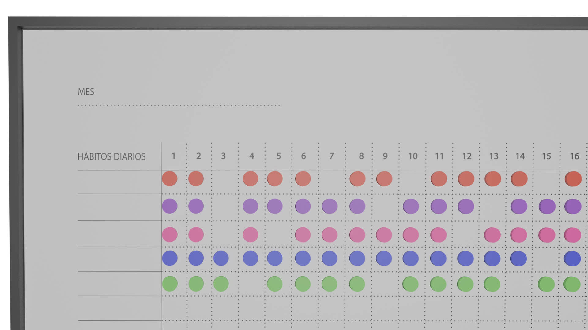 Daily habit tracking zoom view